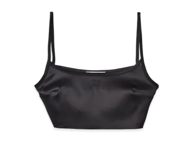 MIU MIU Women's Stretch Satin Top "Black"