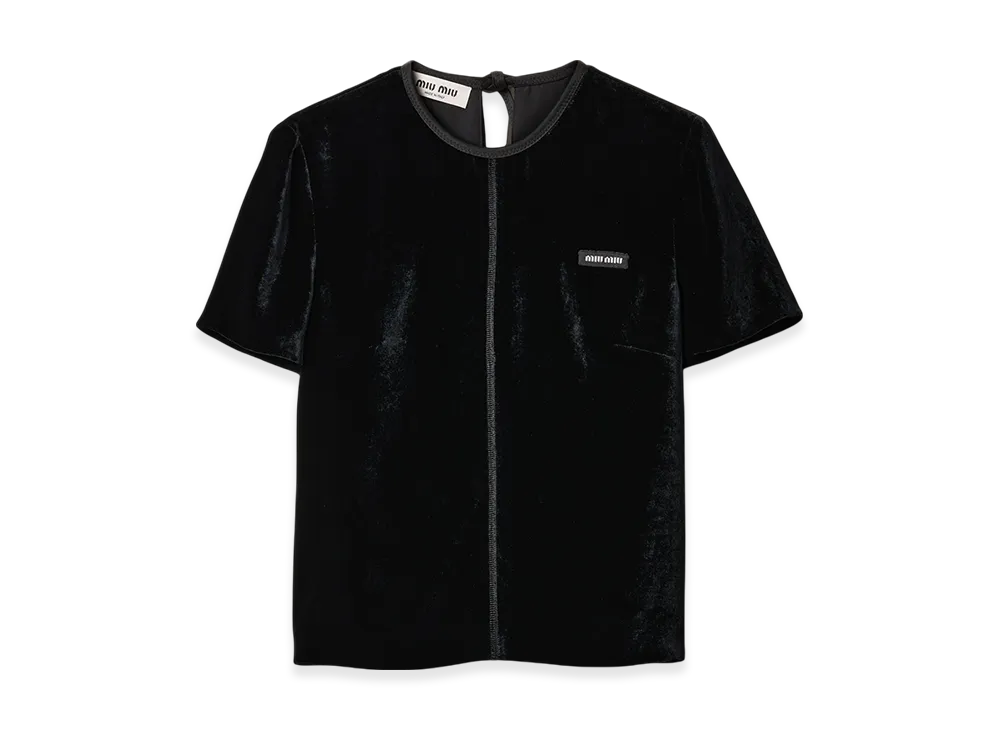MIU MIU Women's Velvet Top "Black"