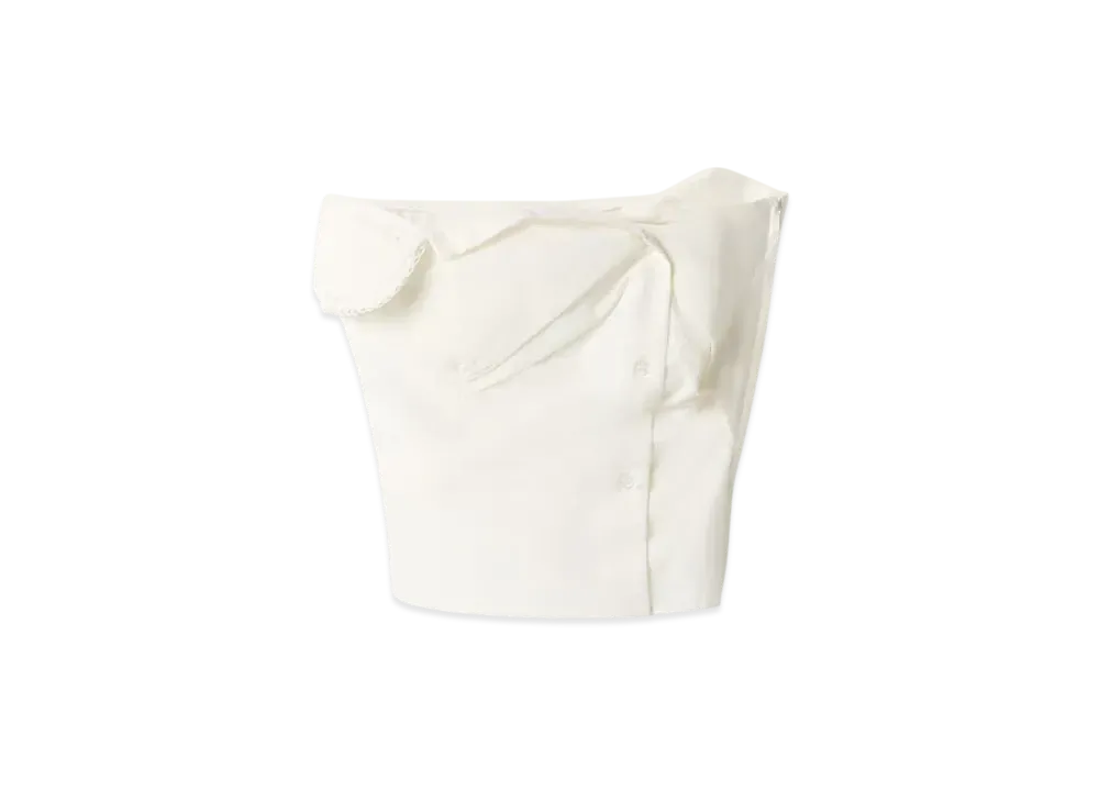 MIUMIU Women's Slubbed Poplin Top "White"