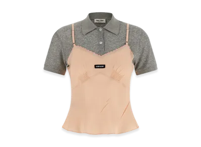MIU MIU Women's Hybrid Polo Shirt "Multicolor"