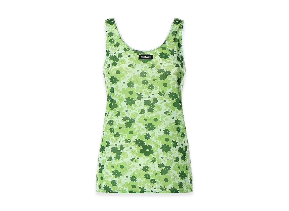 MIU MIU Women's Stretch Fabric Top "Green"