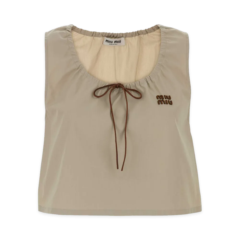 MIU MIU Women's Panama Top "Beige/Sand"