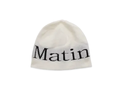 Matin Kim Logo Jacquard Short Beanie "White"