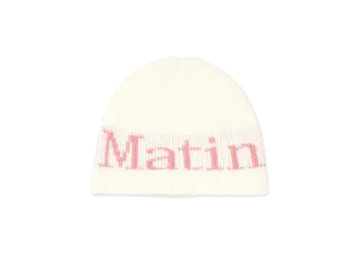 Matin Kim Logo Jacquard Knit Beanie "Ivory"