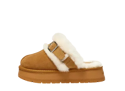 Matin Kim Buckle Fur Bloafer "Beige"