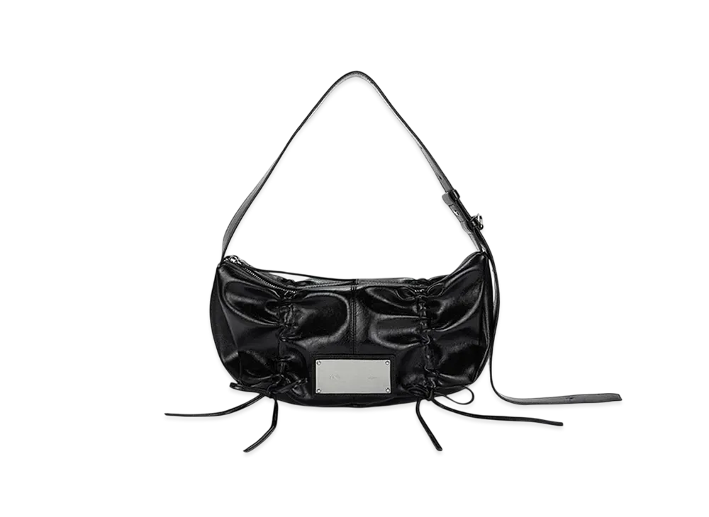 Matin Kim Half Shirring Ribbon Round Bag "Black"