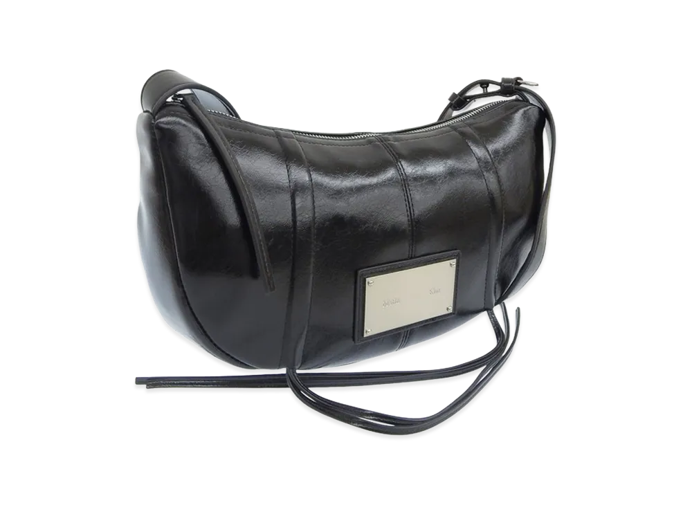 Matin Kim Half Shirring Ribbon Round Bag "Black"