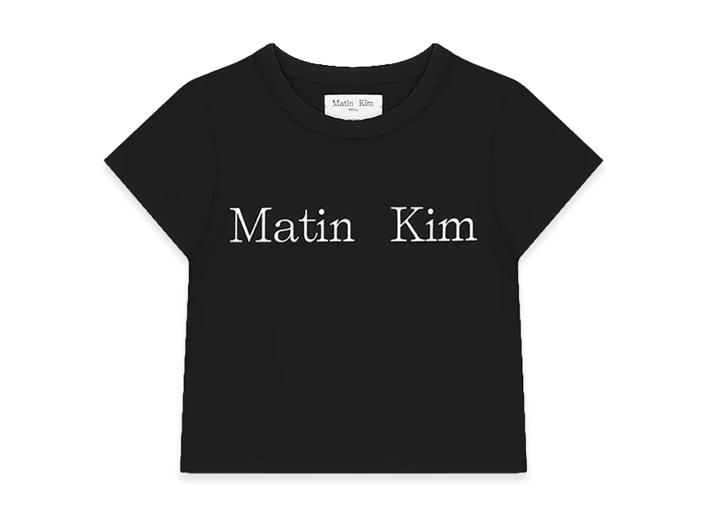 Matin Kim Women's Logo Cut Crop Top T-Shirt "Black"