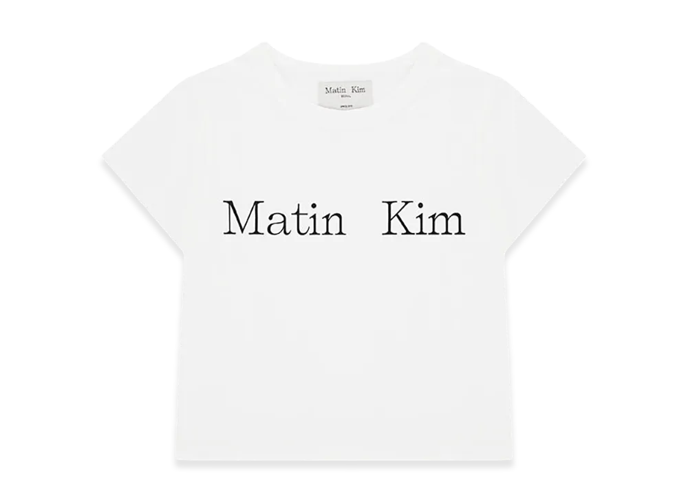Matin Kim Women's Logo Cut Crop Top T-Shirt "White"