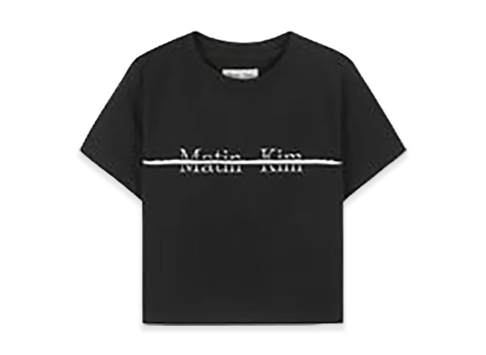 Matin Kim Logo Cutted Crop Top "Black"