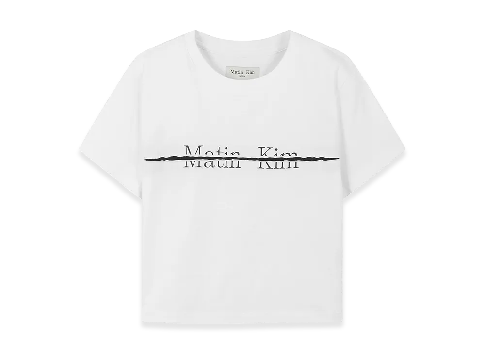 Matin Kim Logo Cutted Crop Top "White"
