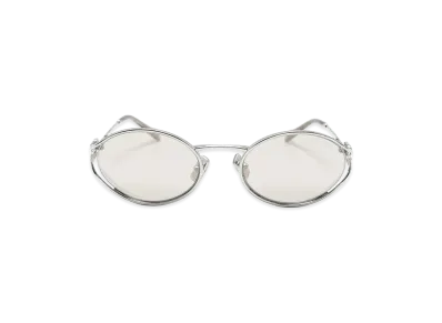 MIU MIU Women's Oval Sunglasses "Silver/Ivory"