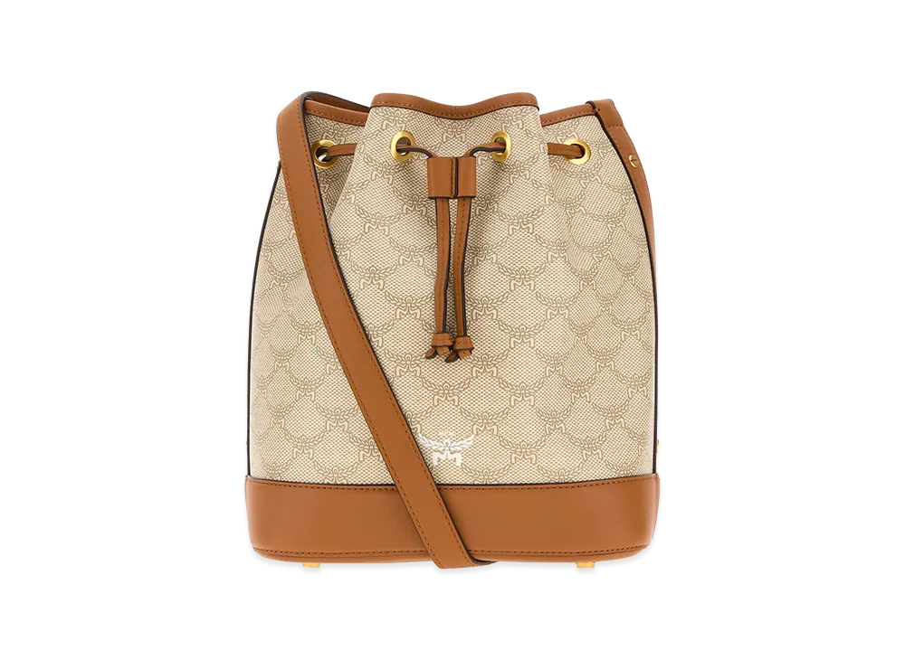 MCM Women's Canvas Medium Himmel Bucket Bag "Beige"