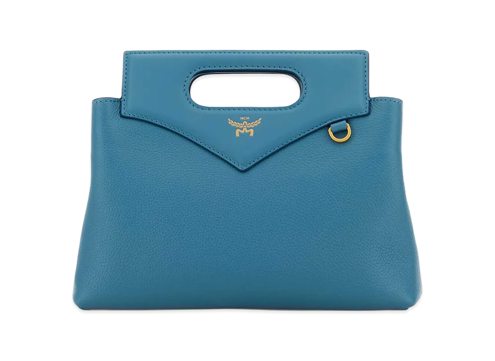 MCM Women's Turquoise Leather Mini Soft Diamond Handbag "Light Blue"