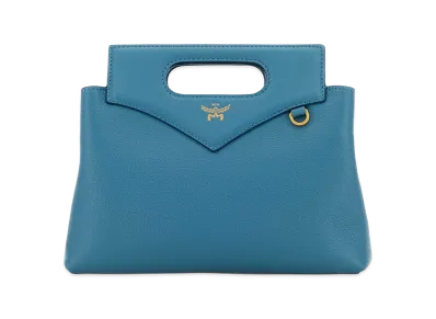 MCM Women's Turquoise Leather Mini Soft Diamond Handbag "Light Blue"