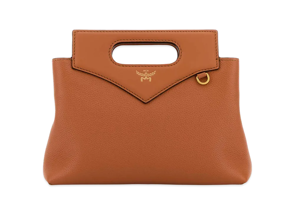 MCM Women's Caramel Leather Mini Soft Diamond Handbag "Brown"