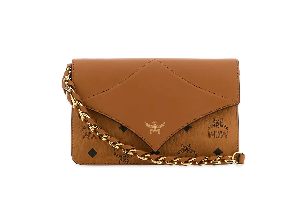 MCM Women's Printed Canvas Diamond Crossbody Bag "Brown"