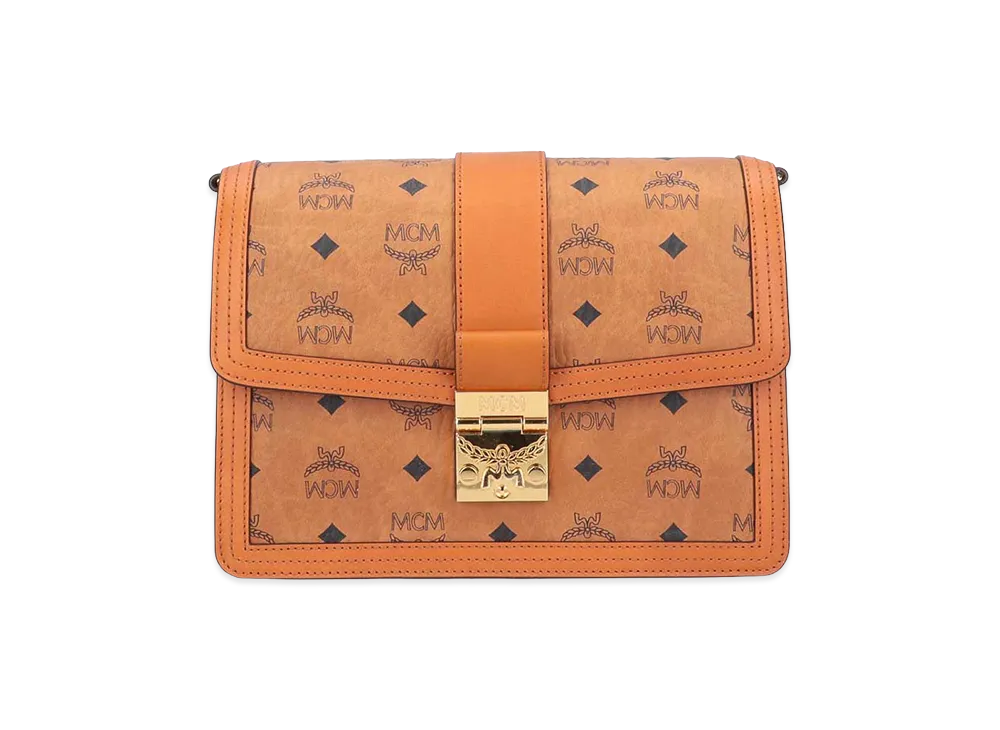 MCM Women's Printed Canvas and Leather Tracy Crossbody Bag "Brown"