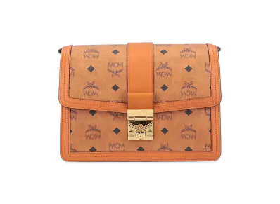 MCM Women's Printed Canvas and Leather Tracy Crossbody Bag "Brown"