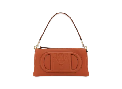 MCM Brick Leather Mode Travia Small Shoulder Bag "Orange"