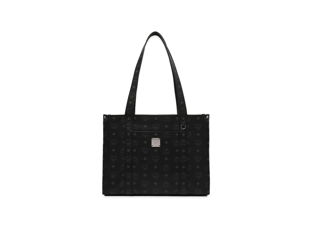 MCM Women's Printed Canvas Large Aren Shopping Bag "Black"