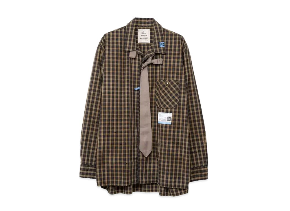 Maison MIHARA YASUHIRO Damaged Check Shirt "Black"