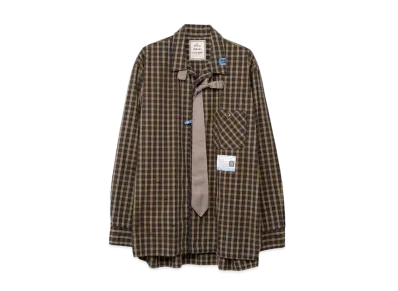Maison MIHARA YASUHIRO Damaged Check Shirt "Black"