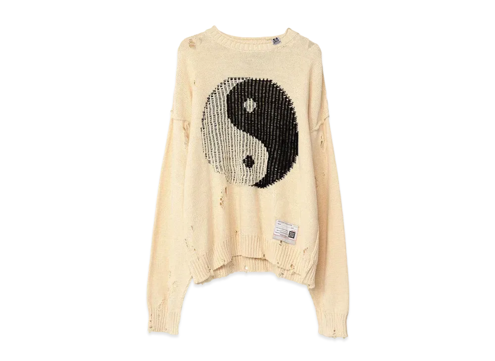 Maison MIHARA YASUHIRO Inside-Out Knit Sweater "White"