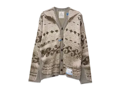 Maison MIHARA YASUHIRO Jacquard Knit Cardigan "Brown"