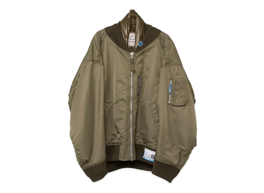 Maison MIHARA YASUHIRO Stole Combined MA-1 Jacket "Khaki"
