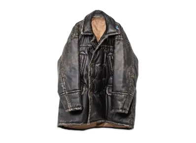 Maison MIHARA YASUHIRO Synthetic Leather Padded Coat "Black"