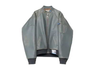 Maison MIHARA YASUHIRO Synthetic Leather Jacket "Blue/Gray"