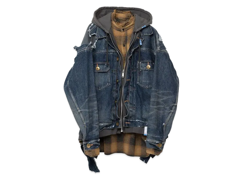 Maison MIHARA YASUHIRO Mix Layered Denim Jacket "Indigo"