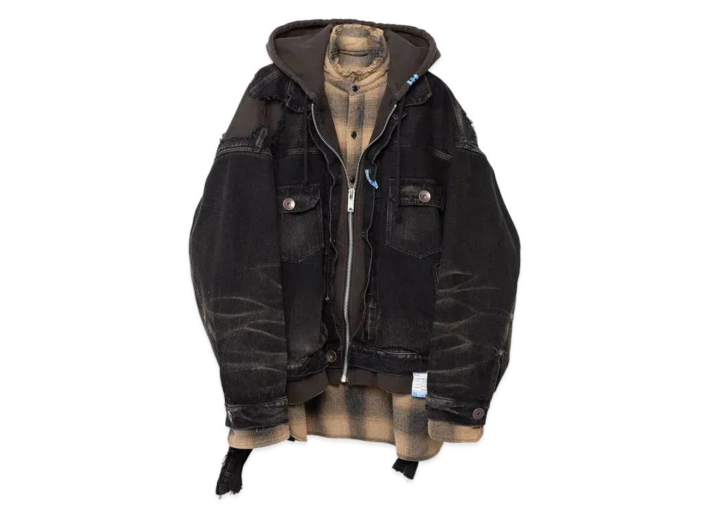 Maison MIHARA YASUHIRO Mix Layered Denim Jacket "Black"