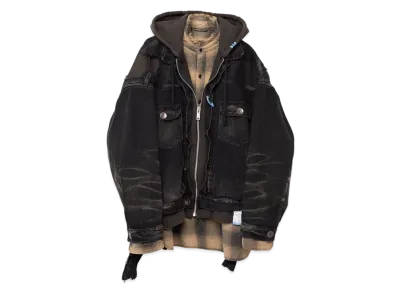 Maison MIHARA YASUHIRO Mix Layered Denim Jacket "Black"