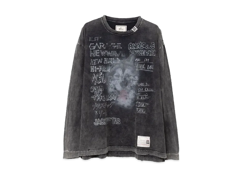 Maison MIHARA YASUHIRO Bleached Long-sleeve T-shirt "Black"