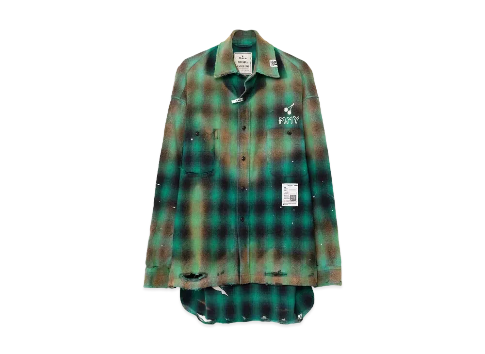 Maison MIHARA YASUHIRO Vintage-like Check Shirt "Green"