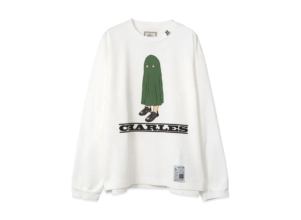 Maison MIHARA YASUHIRO Charles Printed Long Sleeve T-Shirt "White"