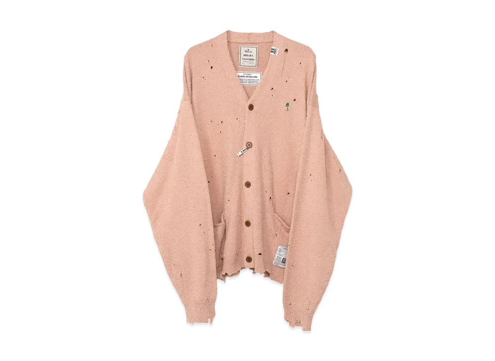 Maison MIHARA YASUHIRO Distressed Knit Cardigan "Pink"