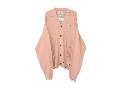 Maison MIHARA YASUHIRO Distressed Knit Cardigan "Pink"
