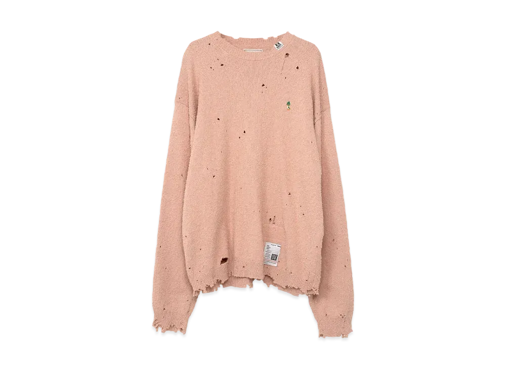 Maison MIHARA YASUHIRO Distressed Knit Sweater "Pink"