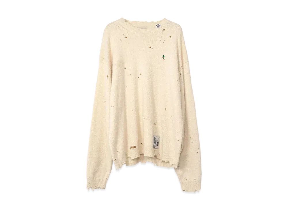 Maison MIHARA YASUHIRO Distressed Knit Sweater "White"