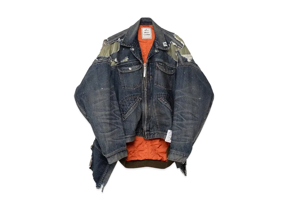 Maison MIHARA YASUHIRO Flight Jacket Layered Denim Jacket "Indigo"
