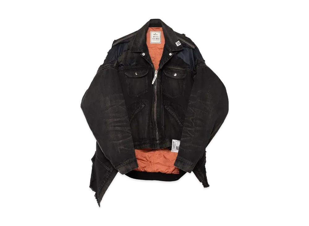 Maison MIHARA YASUHIRO Flight Jacket Layered Denim Jacket "Black"