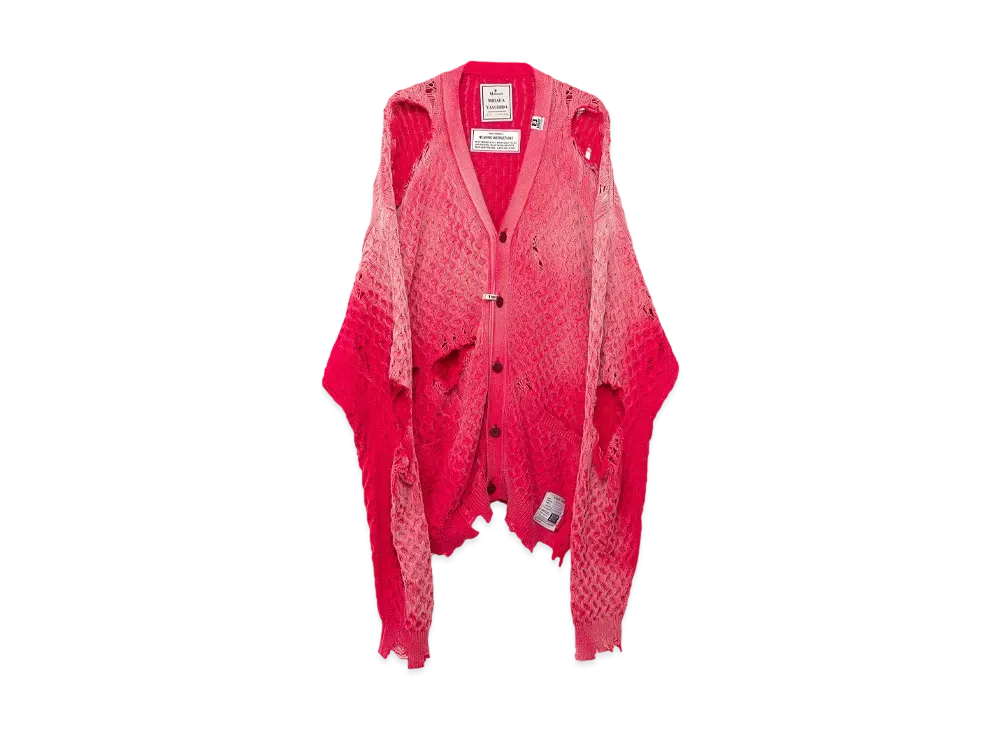 Maison MIHARA YASUHIRO Sun Faded Like Knit Cardigan "Pink"