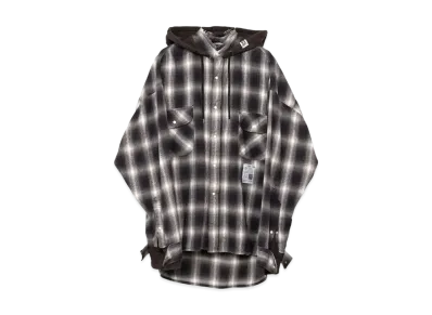 Maison MIHARA YASUHIRO Hood Combined Check Shirt "Black"