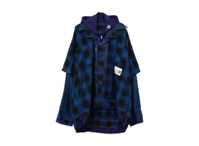Maison MIHARA YASUHIRO Layered Check Shirt "Blue"