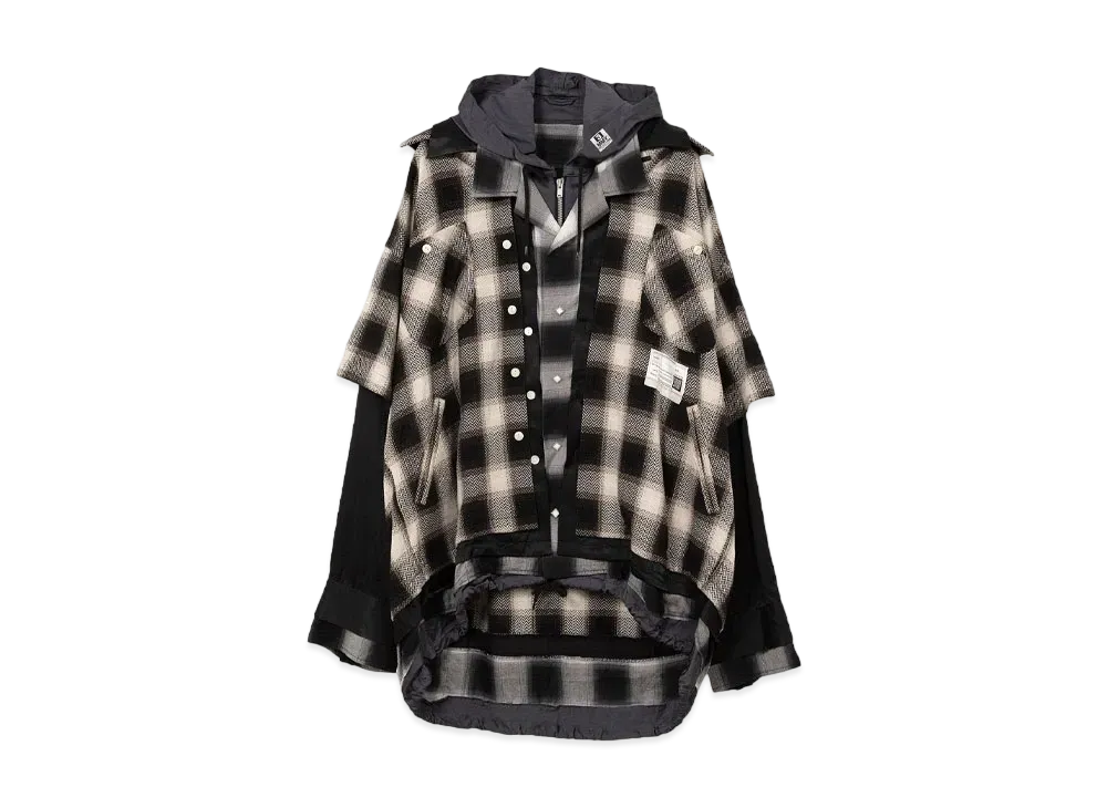 Maison MIHARA YASUHIRO Layered Check Shirt "Black"