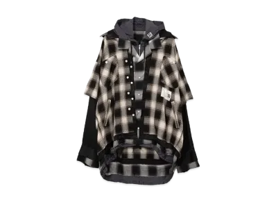 Maison MIHARA YASUHIRO Layered Check Shirt "Black"