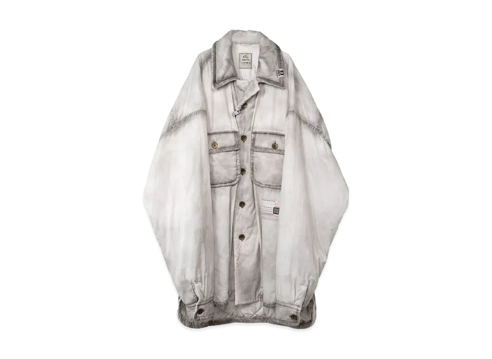 Maison MIHARA YASUHIRO Distressed Huge Puffer Shirt "Light Gray"
